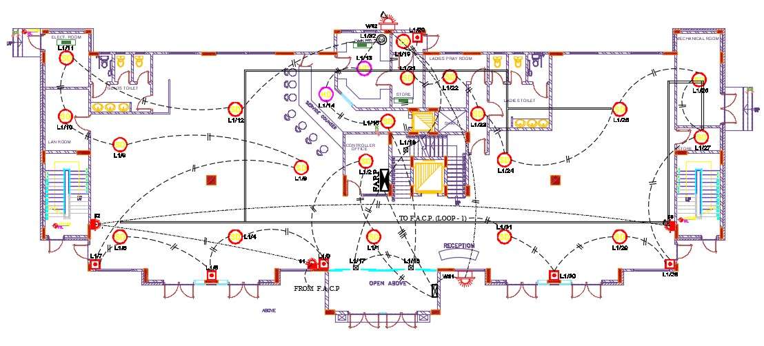 Electricity Plan Commercial Building DWG File Cadbull