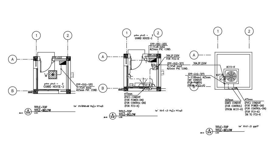 Electric plan of guard house - Cadbull