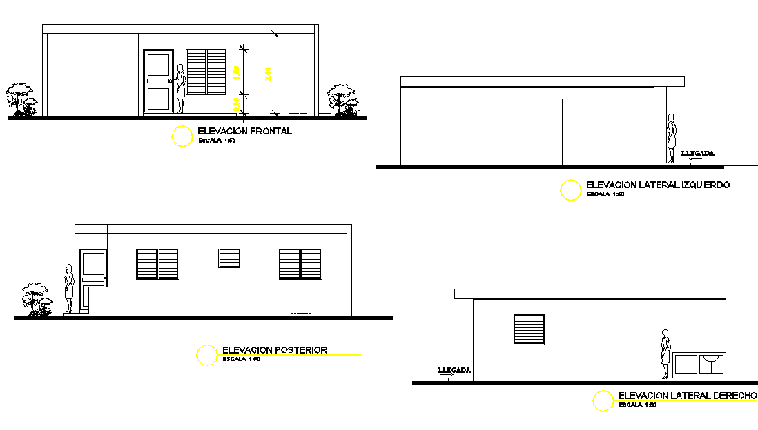 Elevation Afford able housing plan autocad file - Cadbull