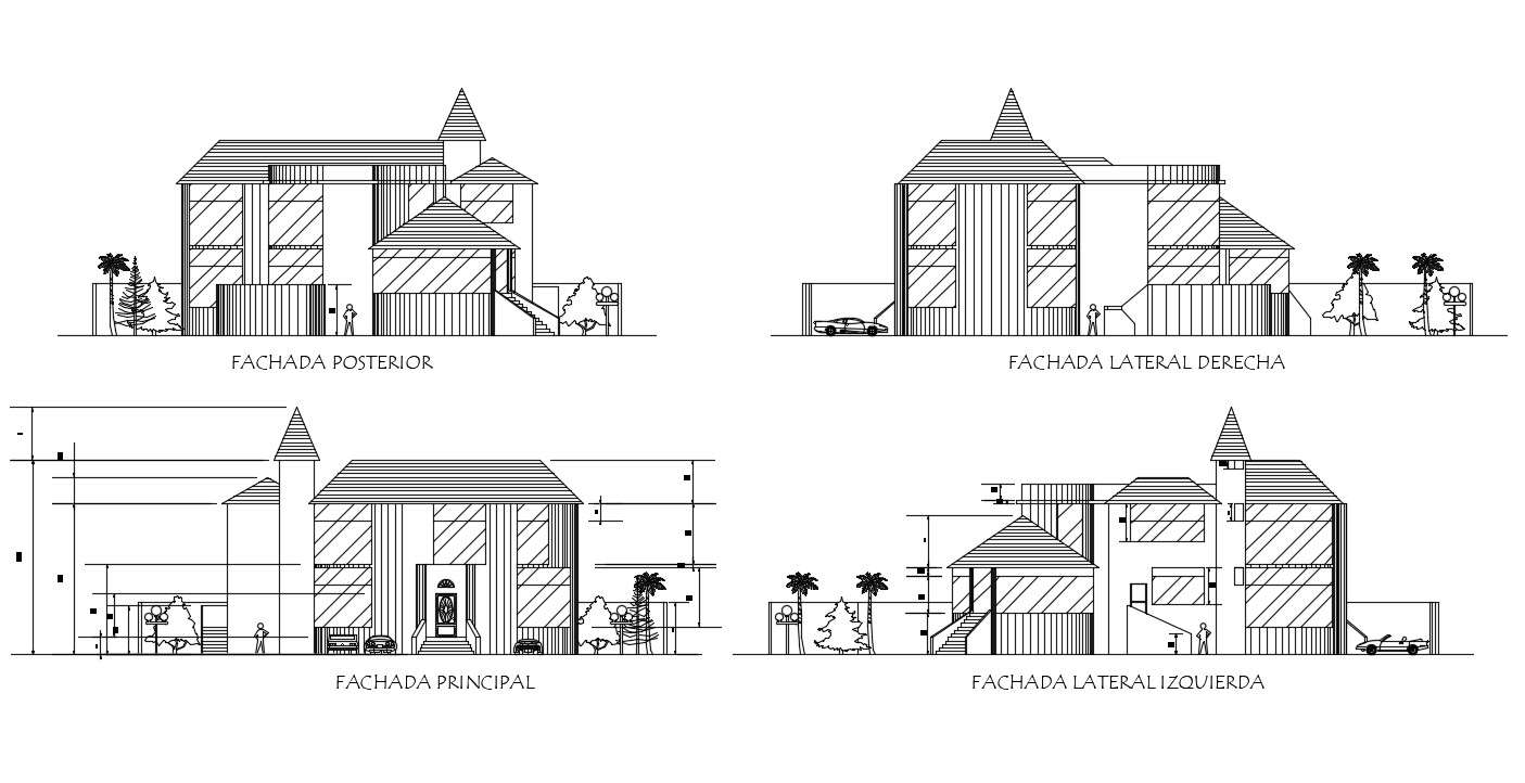 Elevation View of House - Cadbull