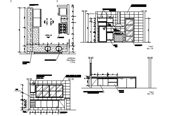 Elevation and plan detail dwg file - Cadbull