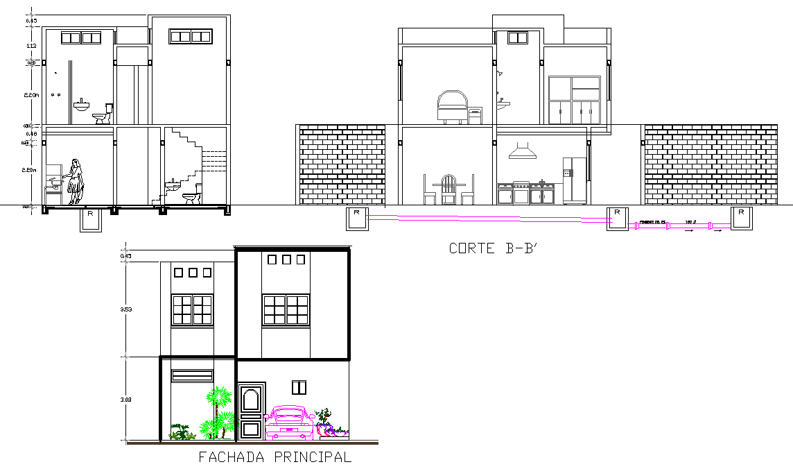 Elevation And Section House Plan Autocad File Cadbull elevation-and-section-house-plan-autocad-file-cadbull