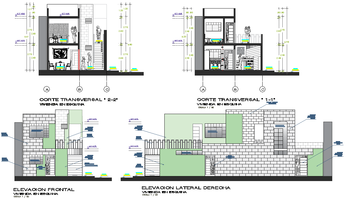 Elevation And Section Modular Housing Plan Detail Dwg File Cadbull