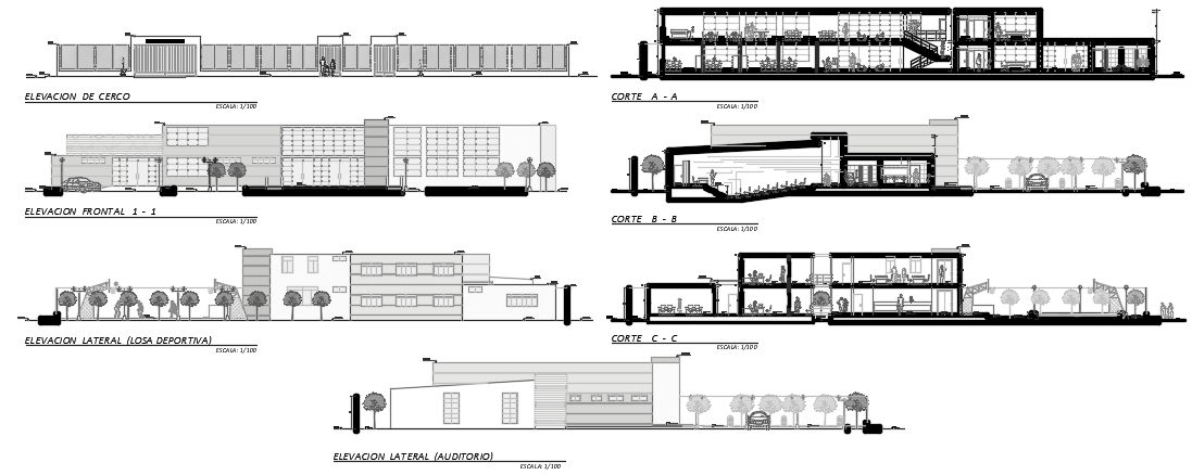 Elevation and section wall detail dwg file - Cadbull