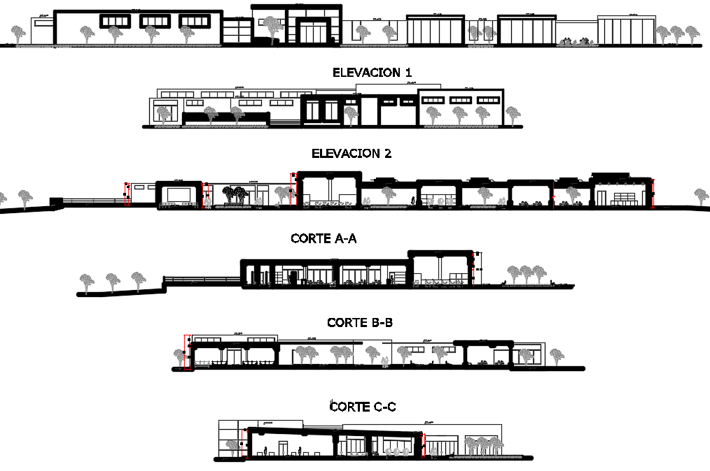 Elevation And Section Wall Detail Dwg File Cadbull 8425