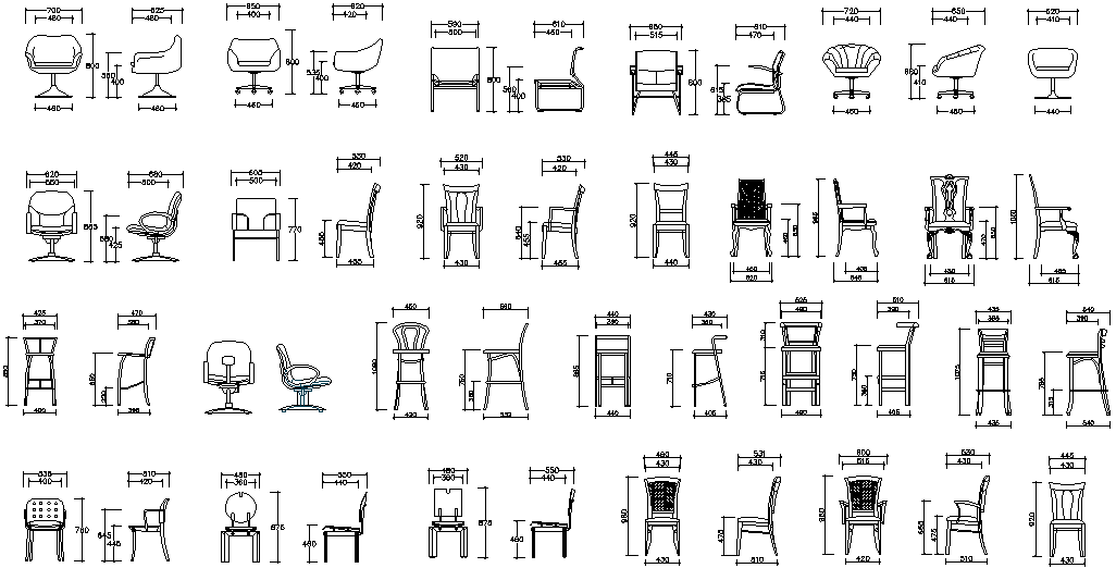 Free Office Chair Elevation In AutoCAD Drawings - Cadbull