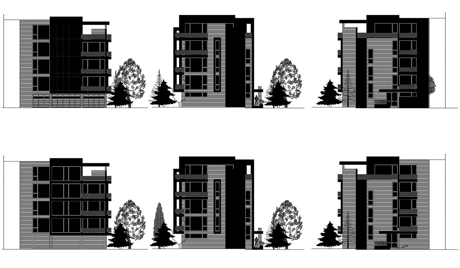 Elevation Drawing Of A Residential Apartment In Autocad Cadbull 