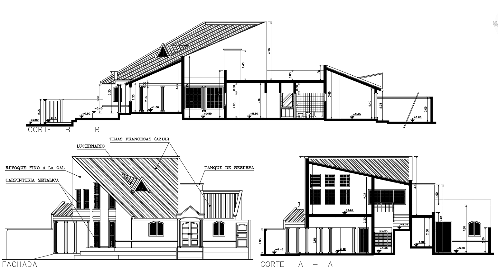 Elevation drawing of the house in dwg file - Cadbull
