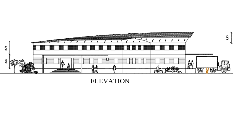 Elevation factory detail dwg file - Cadbull