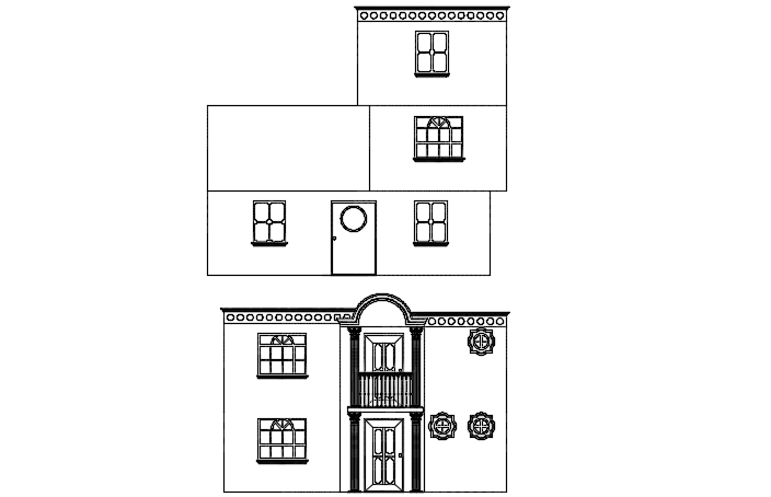 Elevation House Plan Detail Dwg File Cadbull