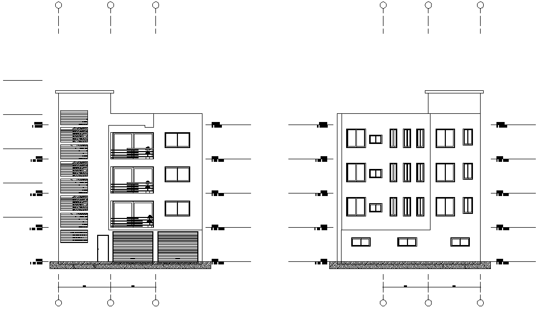 Elevation living place plan layout file - Cadbull