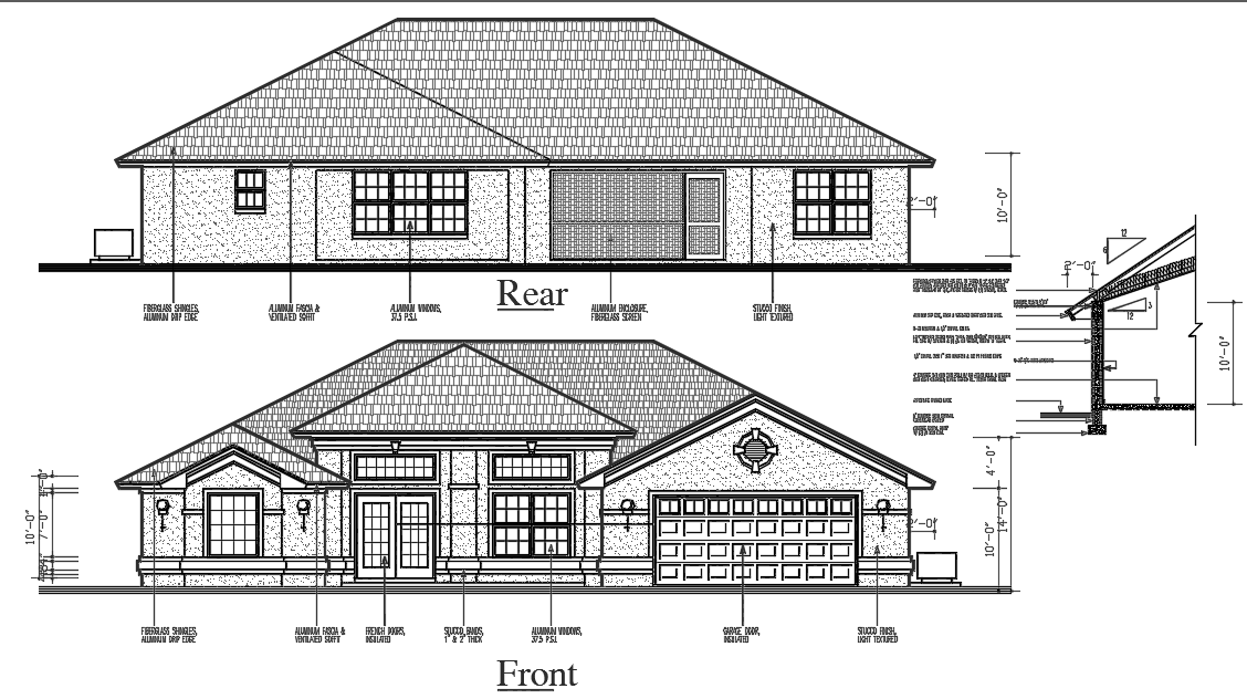 Elevation of House dwg file - Cadbull