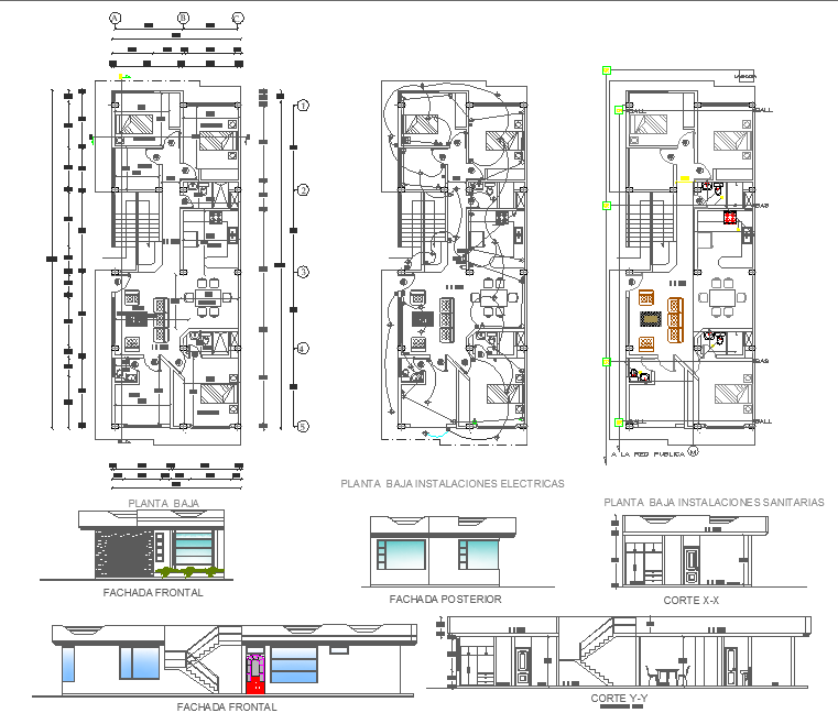 Elevation of House dwg file - Cadbull