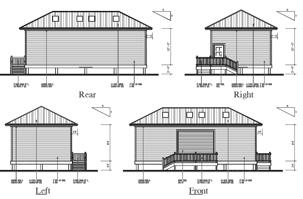 Elevation of House dwg file - Cadbull