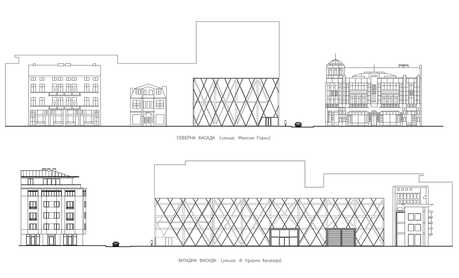 Elevation of a commercial plan detail dwg file. - Cadbull