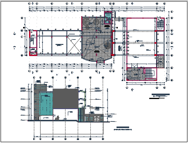 Elevation plan and center line plan detail dwg file - Cadbull