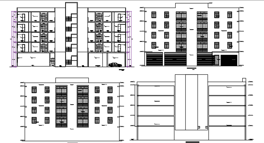 Elevation plan detail dwg file - Cadbull