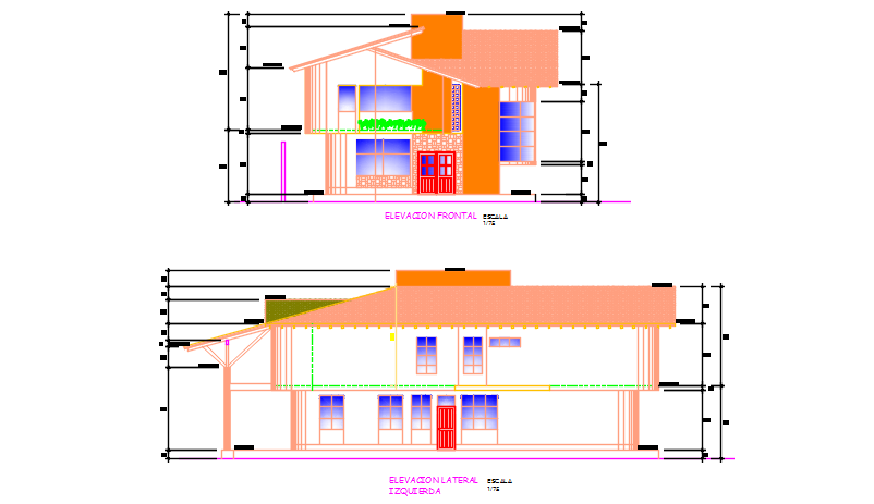 Elevation plan detail dwg file - Cadbull