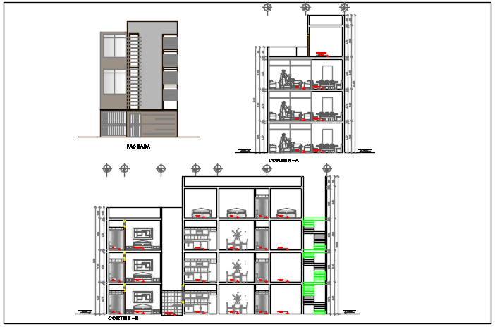 Elevation plan detail dwg file - Cadbull