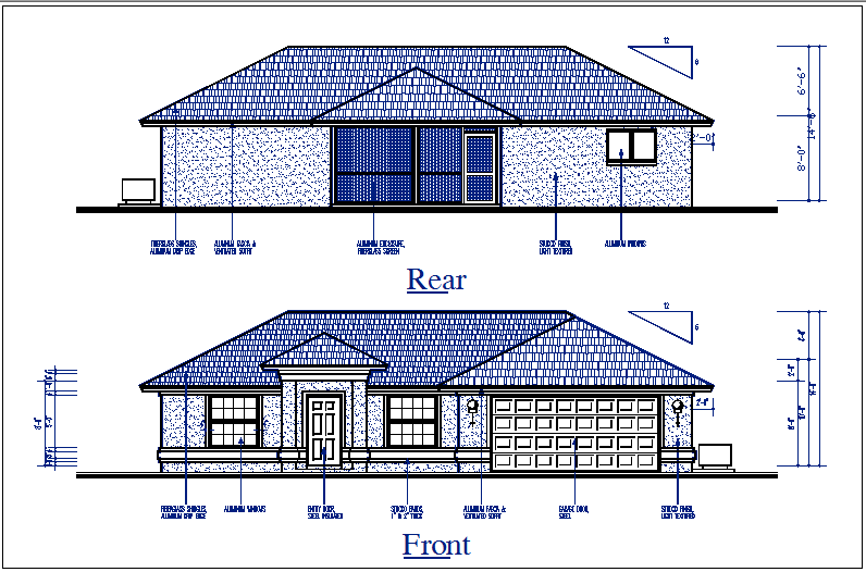 Bungalow Elevation Plan View Details Dwg File Cadbull My Xxx Hot Girl