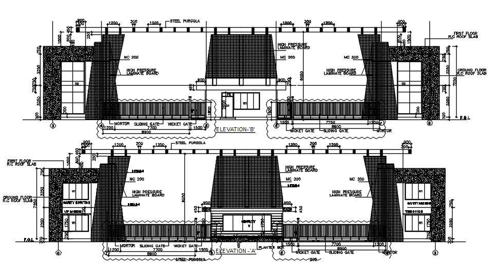 Elevation A B Of Factory In Detail Autocad Drawing Dwg File Cad My ...