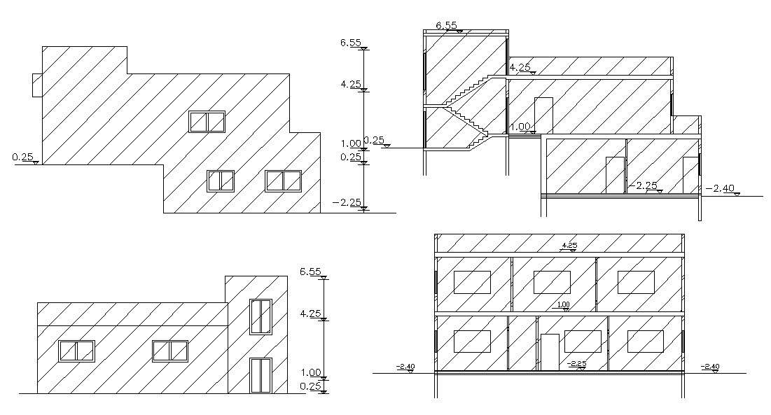 Elevation And Section Layout CAD File - Cadbull