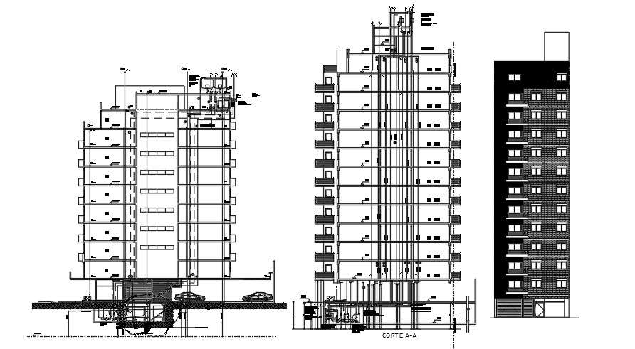 Elevation Of Apartment Layout CAD File - Cadbull