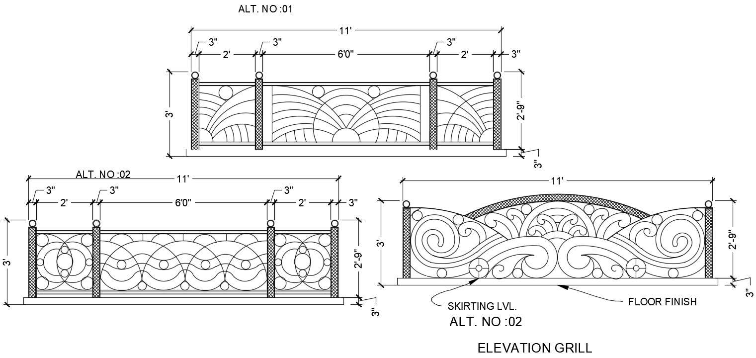 Grill Design In Autocad at Vanessa Alan blog