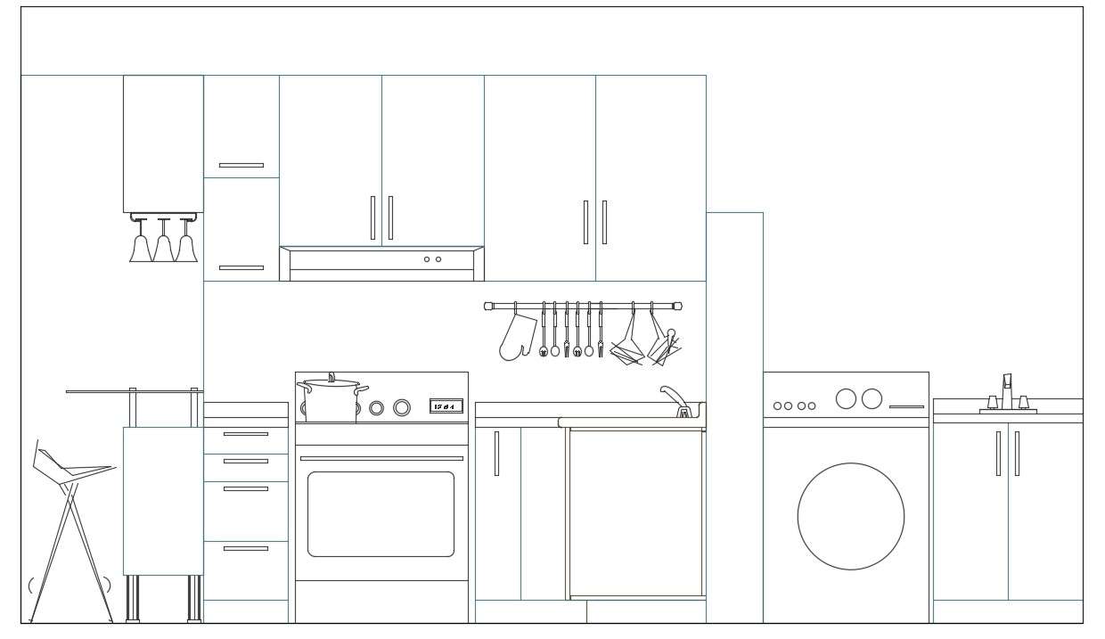 Elevation detail of kitchen drawing separated in this AutoCAD file ...