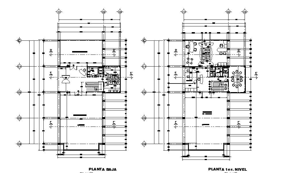 Elevation of 16x27m office plan is given in this Autocad drawing file ...