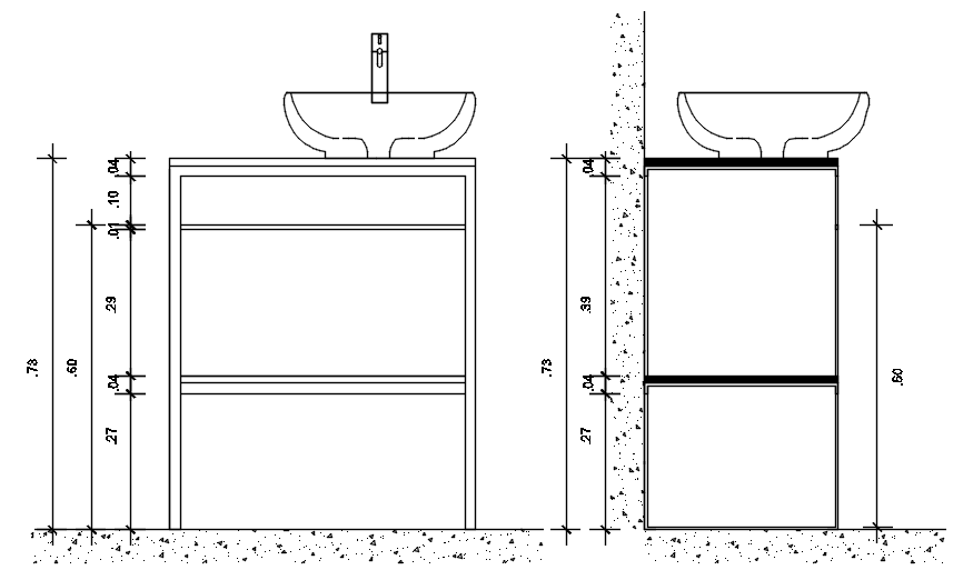 Elevations of countertop in dwg file - Cadbull