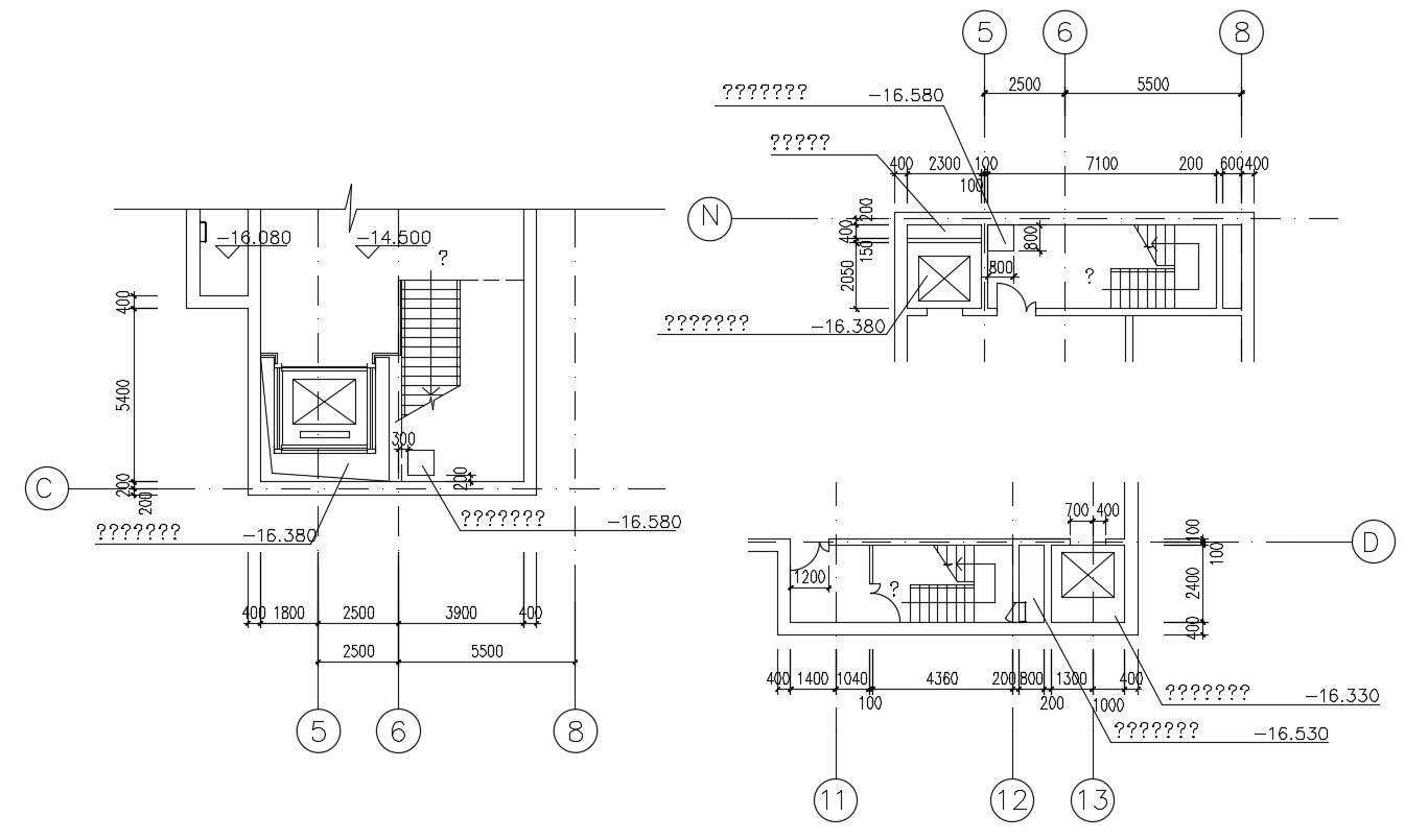 Elevator and Staircase Plan CAD File - Cadbull