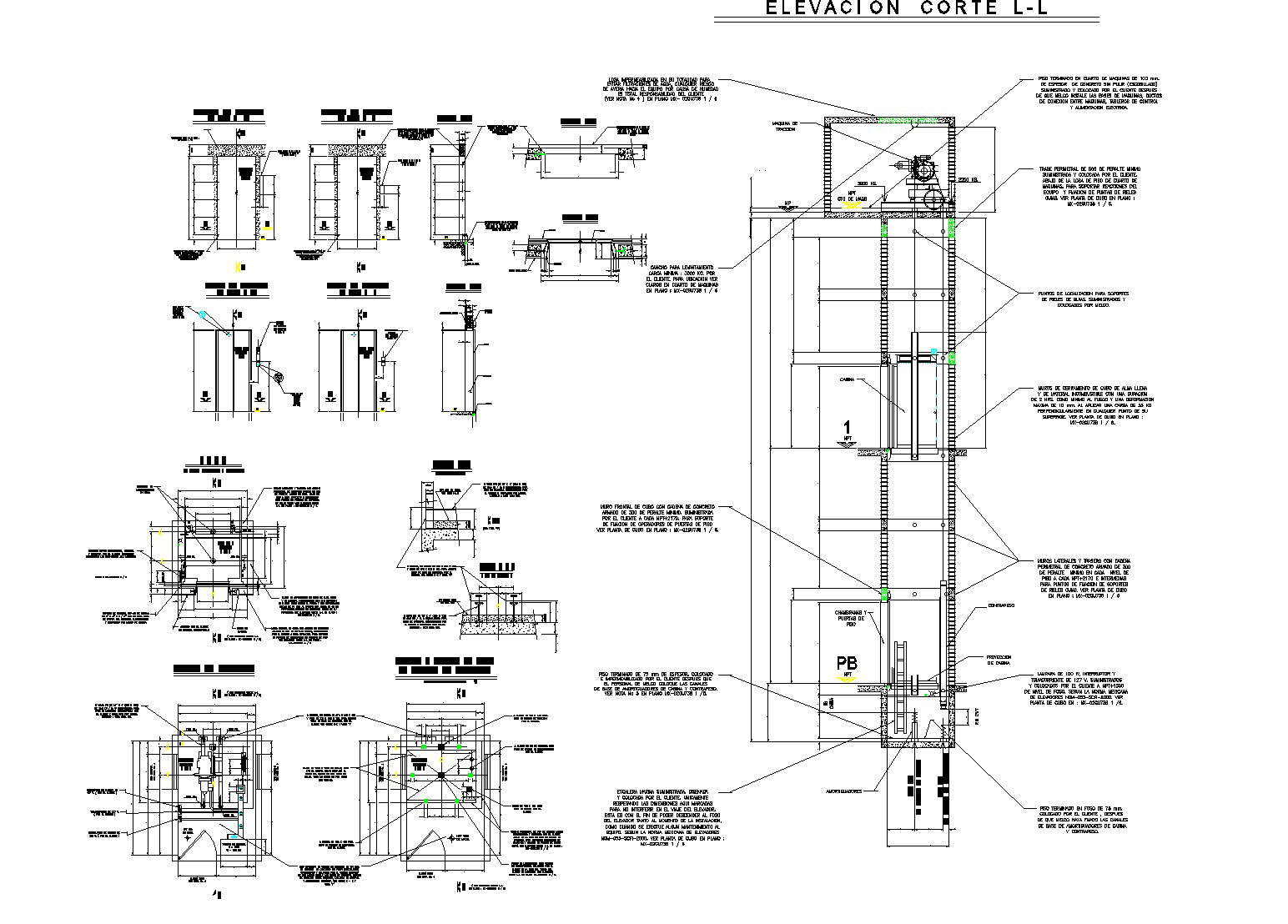 Elevator dwg autocad file elevation detail - Cadbull