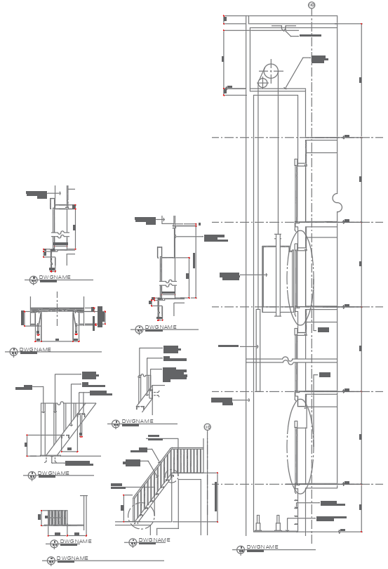 Elevator And Stair Plan With Detailed Sections And Elevation For Machine Room In Dwg File Cadbull