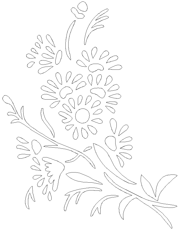 Embroidery Floral Design Dxf Autocad Drawing - Cadbull