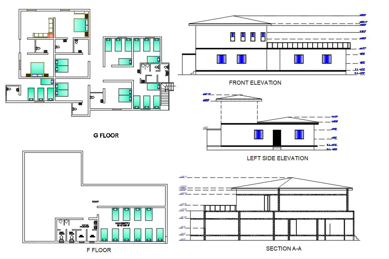 employee-housing-plan-dwg-file-cadbull