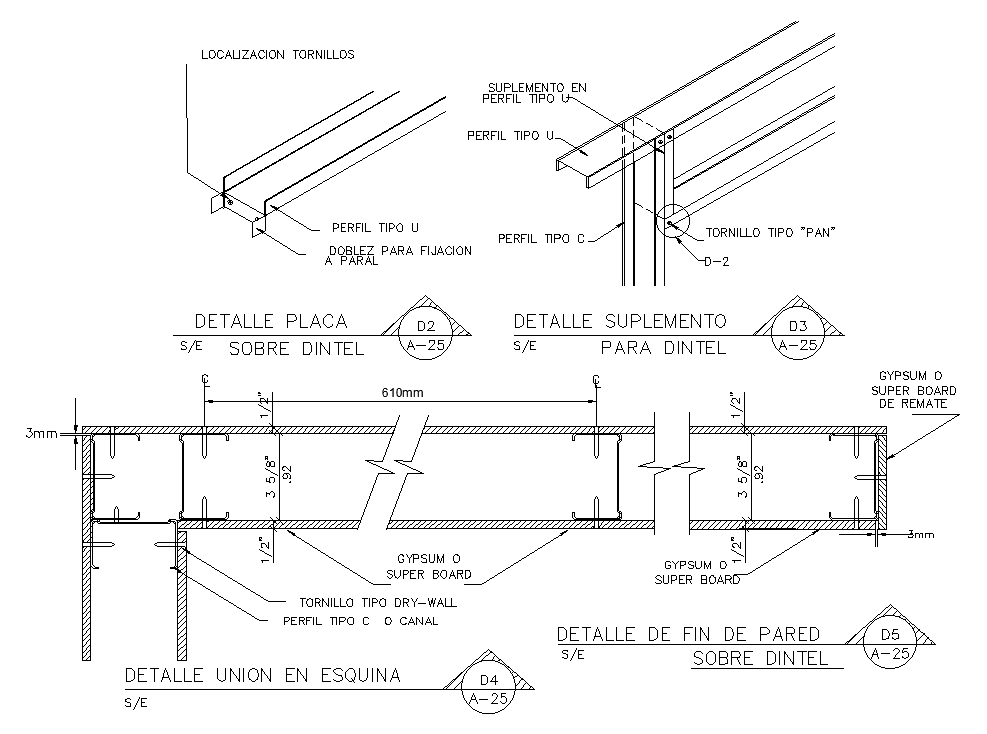 End of the wall on the lintel cad drawing is given in this cad file ...