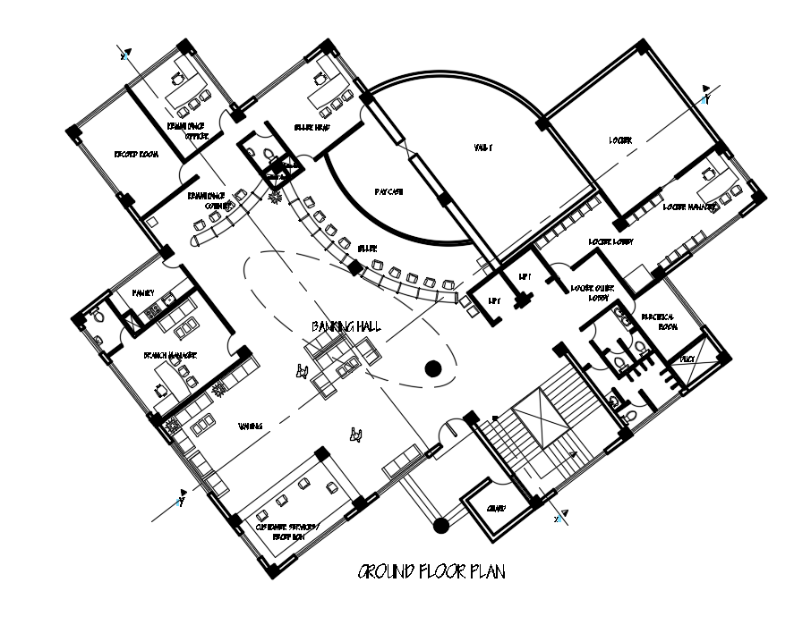 Enlarged plan of Bank detail drawing presented in this AutoCAD file ...