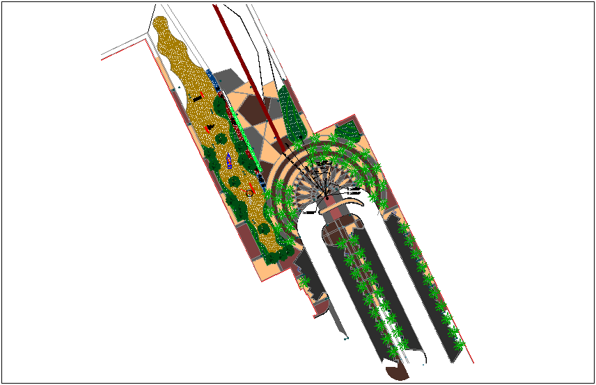 Entrance plaza paving design dwg file - Cadbull