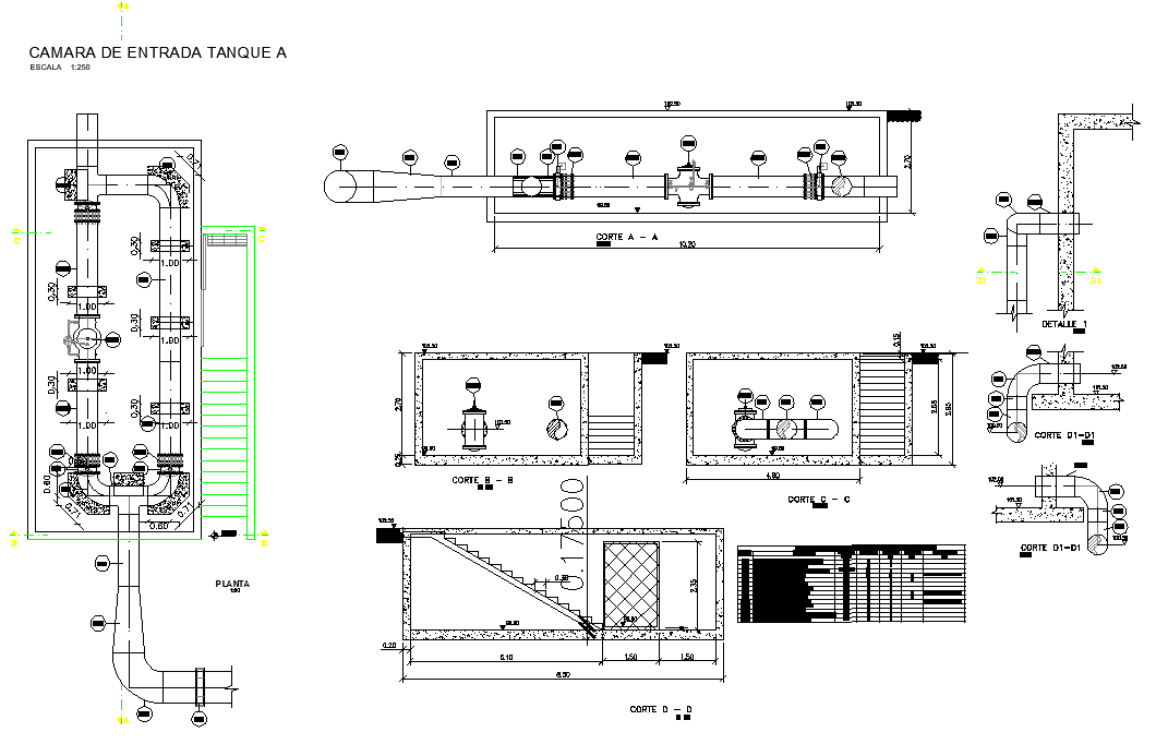 Entry chamber tank plan autocad file - Cadbull