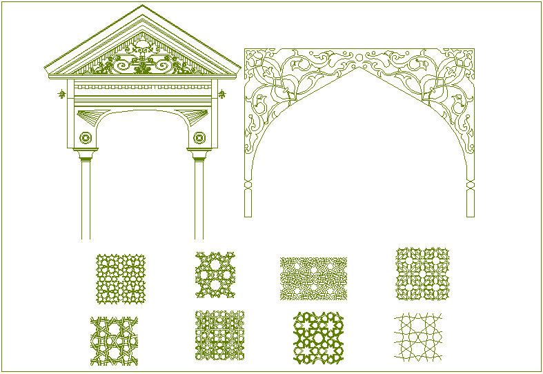 Entry Way With Designer Door View In Islamic Art Dwg File Cadbull   Entry Way With Designer Door View In Islamic Art Dwg File Fri Nov 2017 09 52 02 