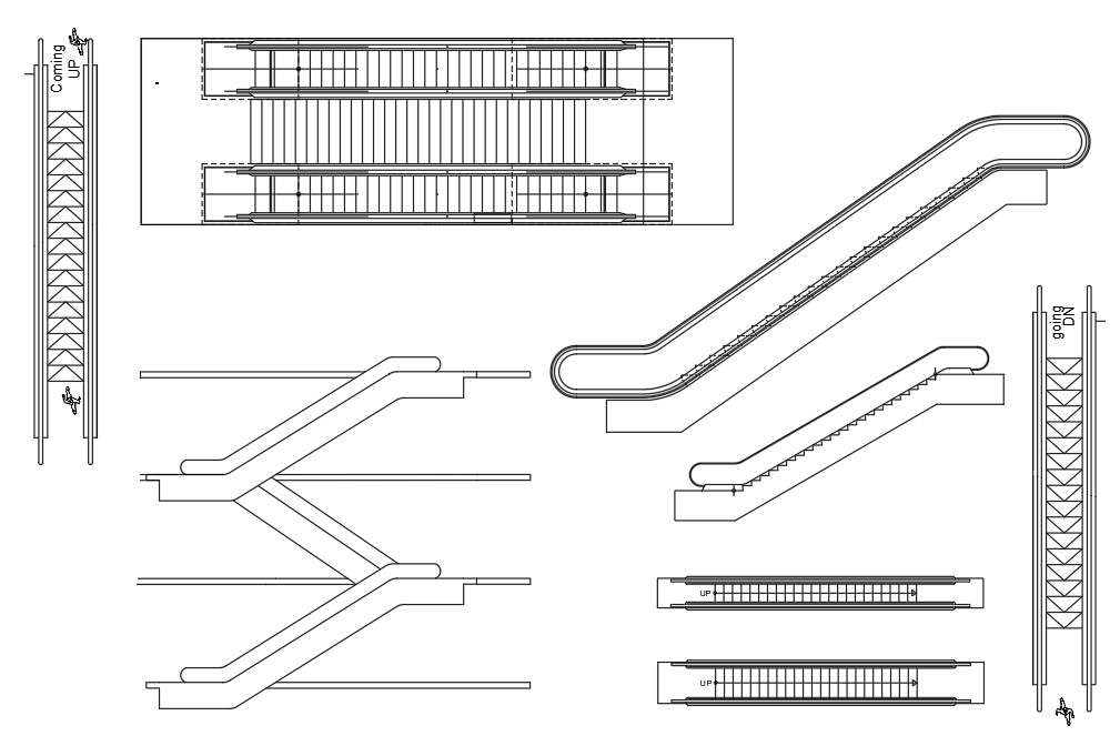 D Drawings Elevation Of Escalators Dwg Autocad File Cadbull | My XXX ...