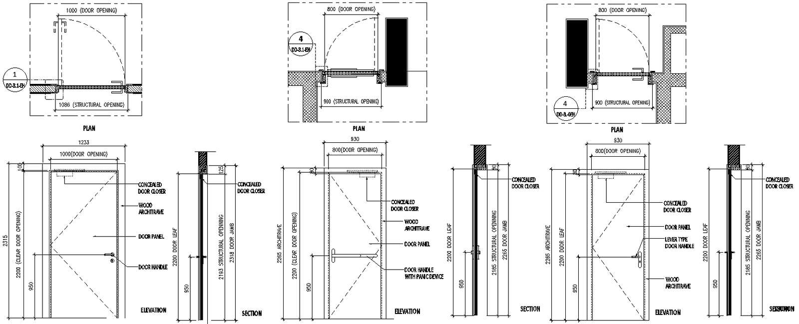 Event Hall Door Plan and Elevation Detail DWG AutoCAD file - Cadbull