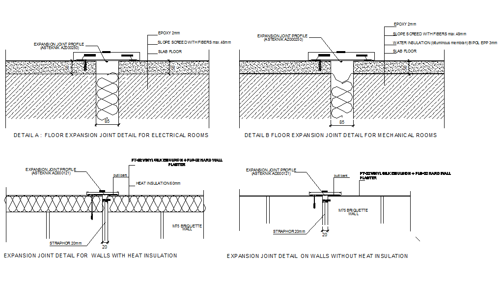 Expansion joint detail section plan dwg file - Cadbull