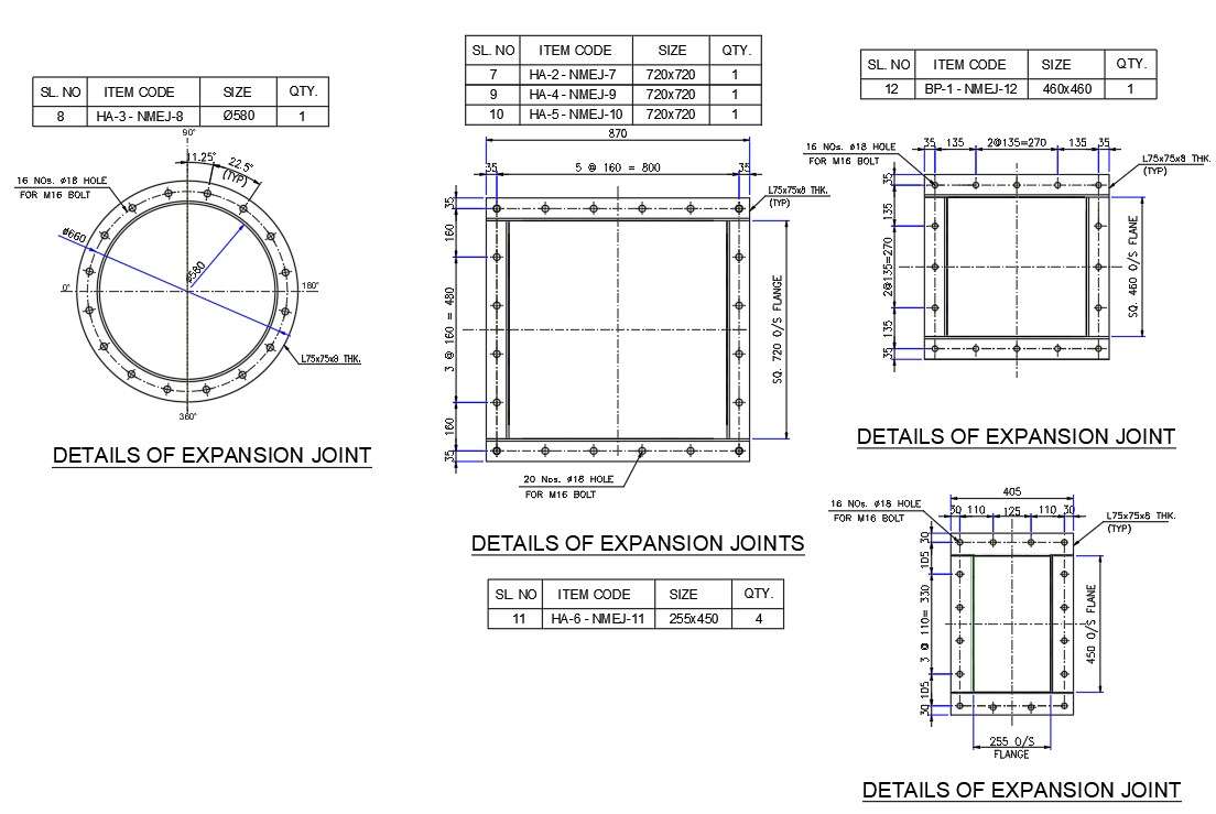 Expansion Joint Drawing CAD blocks Design Cadbull