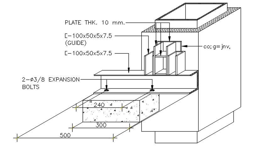 Expansion and plate thickness has given in this 2D CAD DWG drawing ...