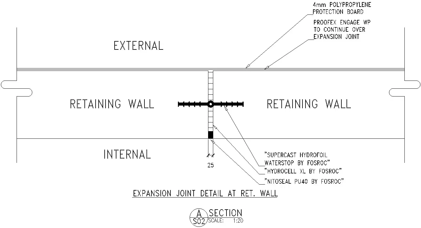 Expansion Joint Detail Of Ret Wall In Autocad Dwg Files Cadbull