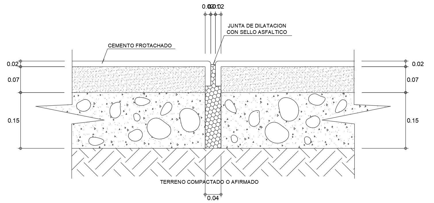 Expansion joint section detail drawing defined in this AutoCAD file