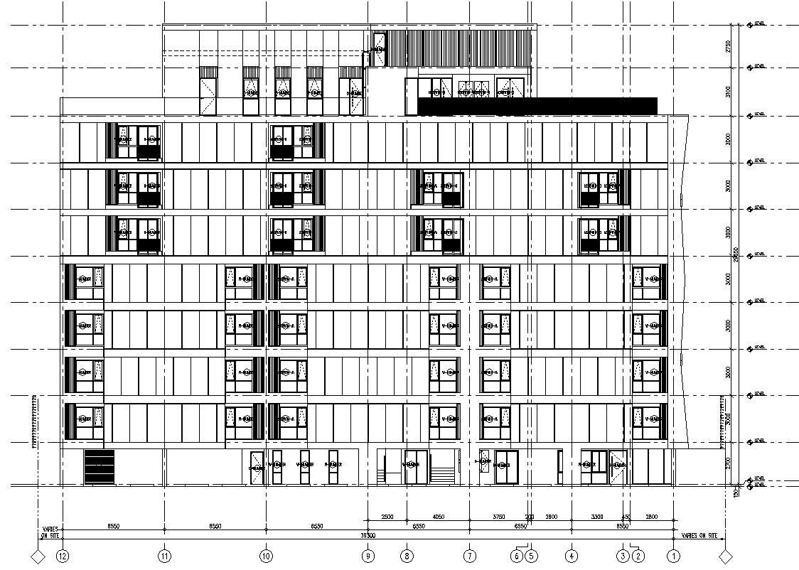 exterior-front-elevation-of-a-building-in-autocad-dwg-file-cadbull