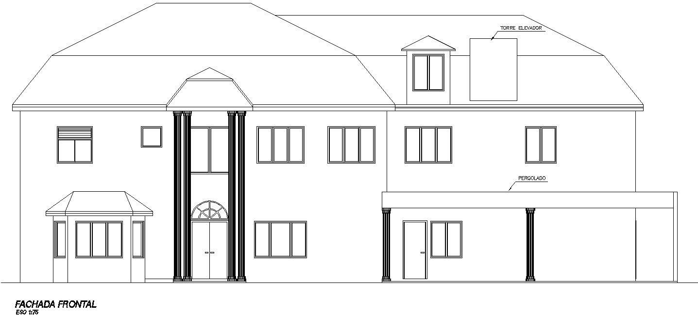 Exterior elevation of a two story house building. - Cadbull